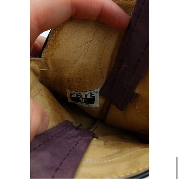 SOLD - Frye Vintage Women Size 5.5 Purple Cowboy Western Mid Calf Leather Boots - Picture 8 of 8